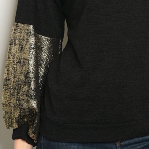LAST2️⃣//BLACK GOLD SLUB KNIT TOP - Picture 4 of 7